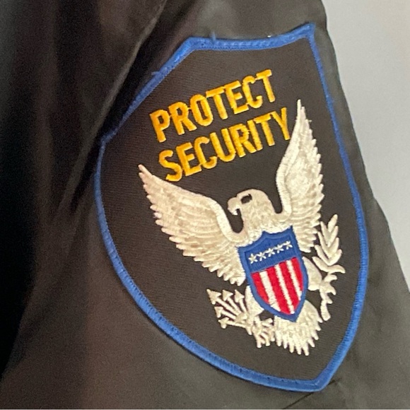 SECURITY Bomber Jacket XXL Black Orange Lined Film TV Wardrobe - Picture 6 of 16